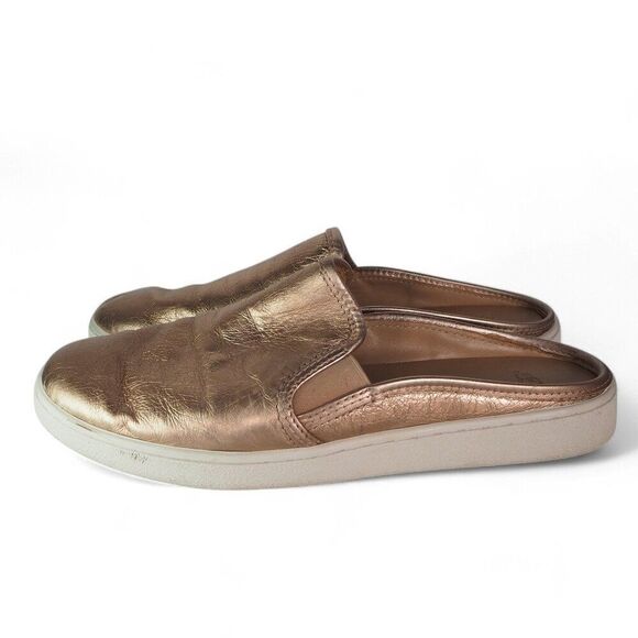 UGG Luci Metallic Leather Mule Slides Gold 1096354 Women's 9.5 - Picture 2 of 11